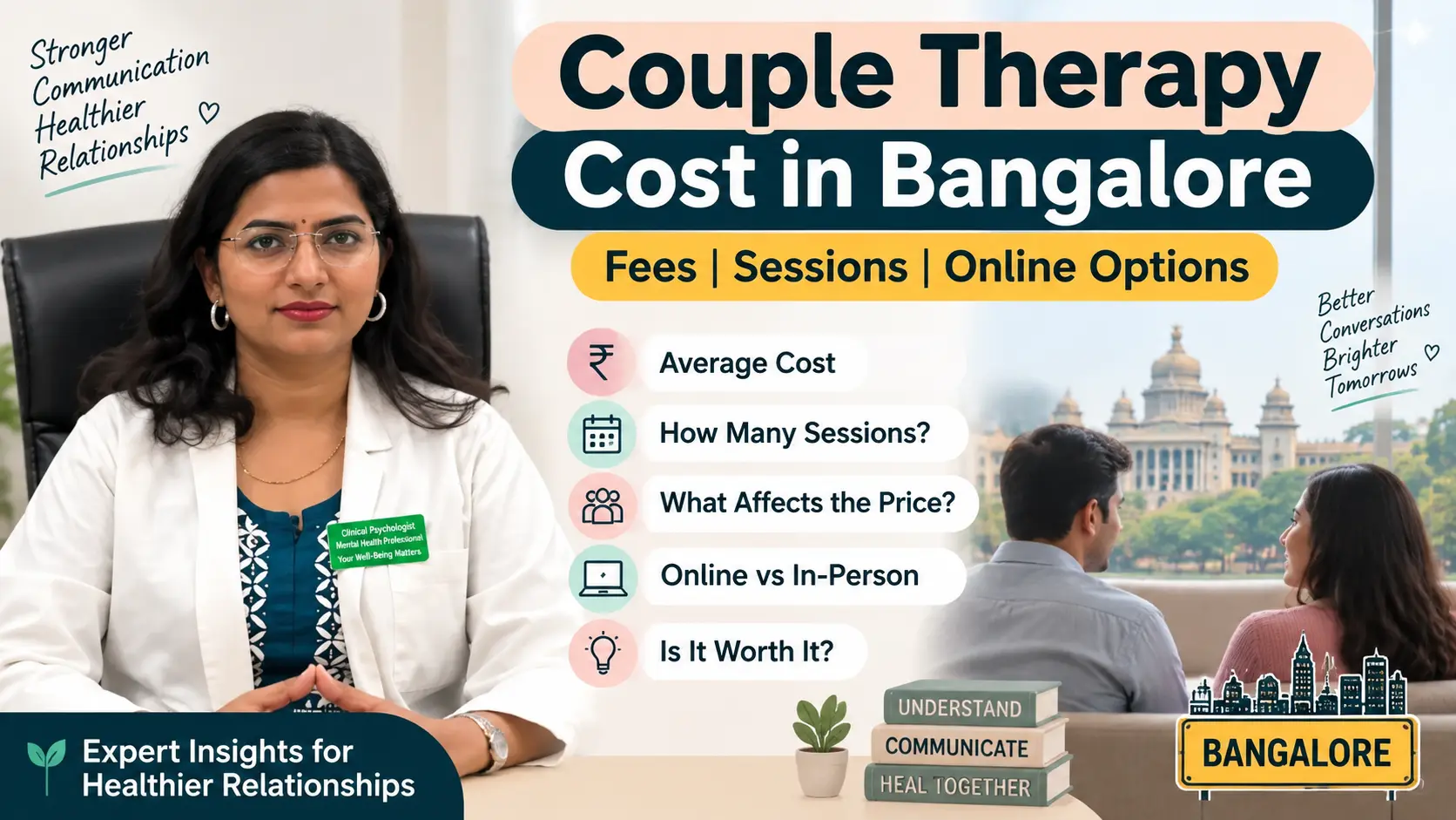 Couple Therapy Cost in Bangalore: Fees, Sessions & Online Options
